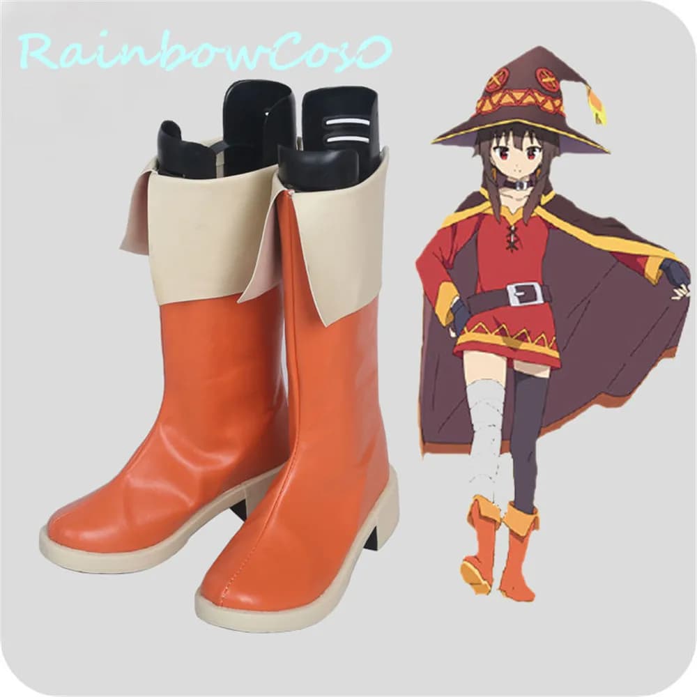 RainbowCos0 Cosplay Shoes KonoSuba God's Blessing on This Wonderful World Megumin Boots Props Game Anime Halloween