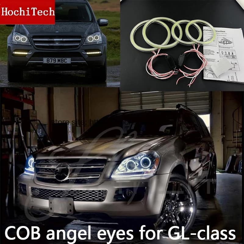 For Mercedes-Benz GL-Class X164 GL450 2007-2012 COB Led day Light White Cob Led Angel Eyes Ring Error Free Ultra bright