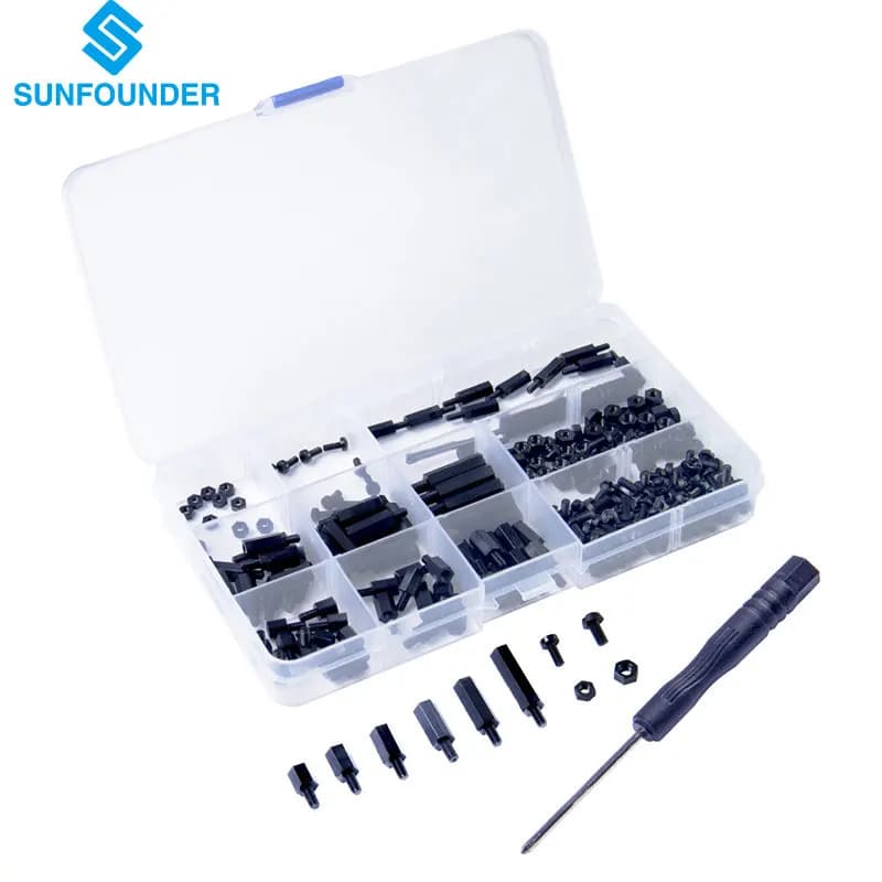 SunFounder 210 pz Assorted M3 M2.5 Screws Nylon Dado Distants Spacers for Arduino Raspberry Pi FAI FROM TE Aircraft FPV RC Drone PC mods