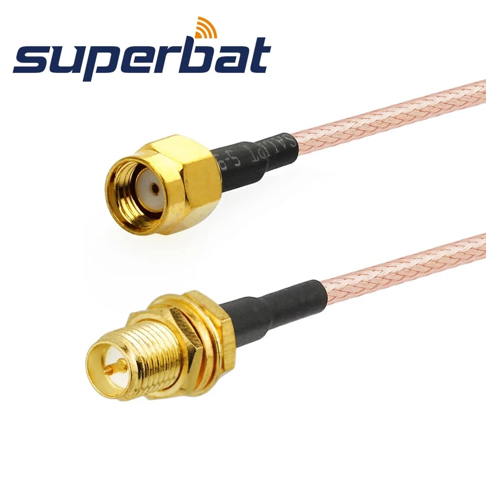 Superbat RP-SMA Maschio a RP-SMA Femmina Cavo Pigtail Paratia RG316 15 cm per Antenna Wifi Connessione Diritta