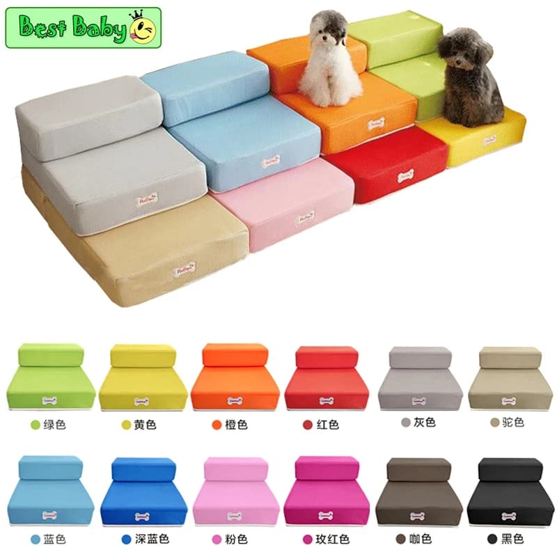 Di lusso Della Maglia Fold Pet Rampa di Scale Per Il Piccolo Piccolo Cucciolo Del Cane Del Gatto Animali Zerbino Zerbino treccia Letto In Tessuto 2- passi con staccabile Della Copertura