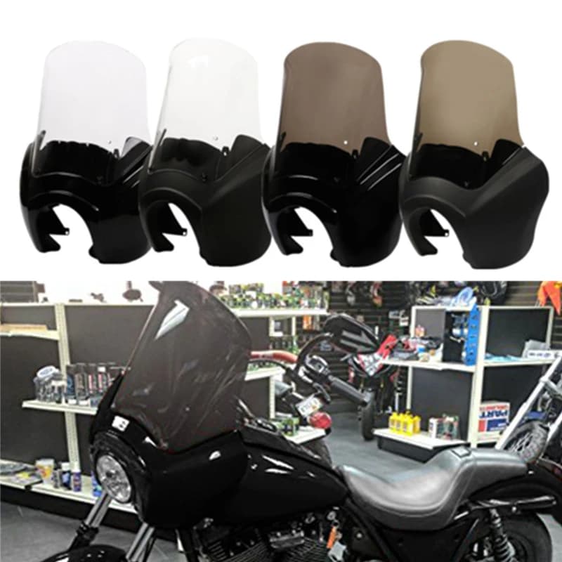 Copertura carenatura faro anteriore con parabrezza da 15 "per moto Harley Dyna Super Wide Glide Fat Street Bob Low Rider T-Sport