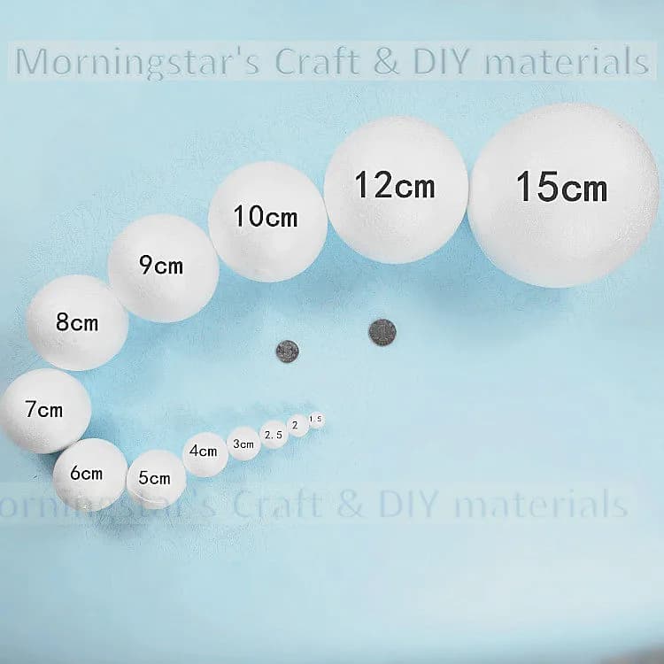 1/2/4/5/7/8/9/10/12/ 15/18/20 cm white Modeling Polystyrene foam ball Craft Painted Christmas balls Decoration