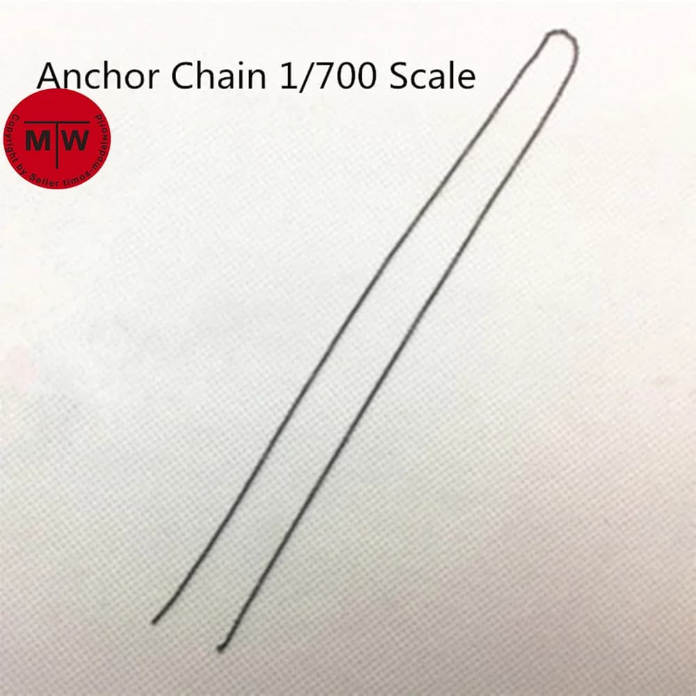 2 set di catene di ancoraggio nere da 0,55 mm per modello di nave in scala 1/700 (ancora non inclusa)
