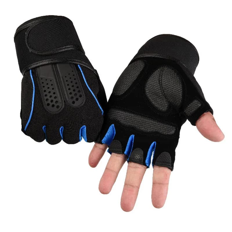 Women's half fingers Fitness Gym Weightlift Gloves Outdoor Sports PU Leather Gloves Silicone Long Wrist Wrist Wrap C40