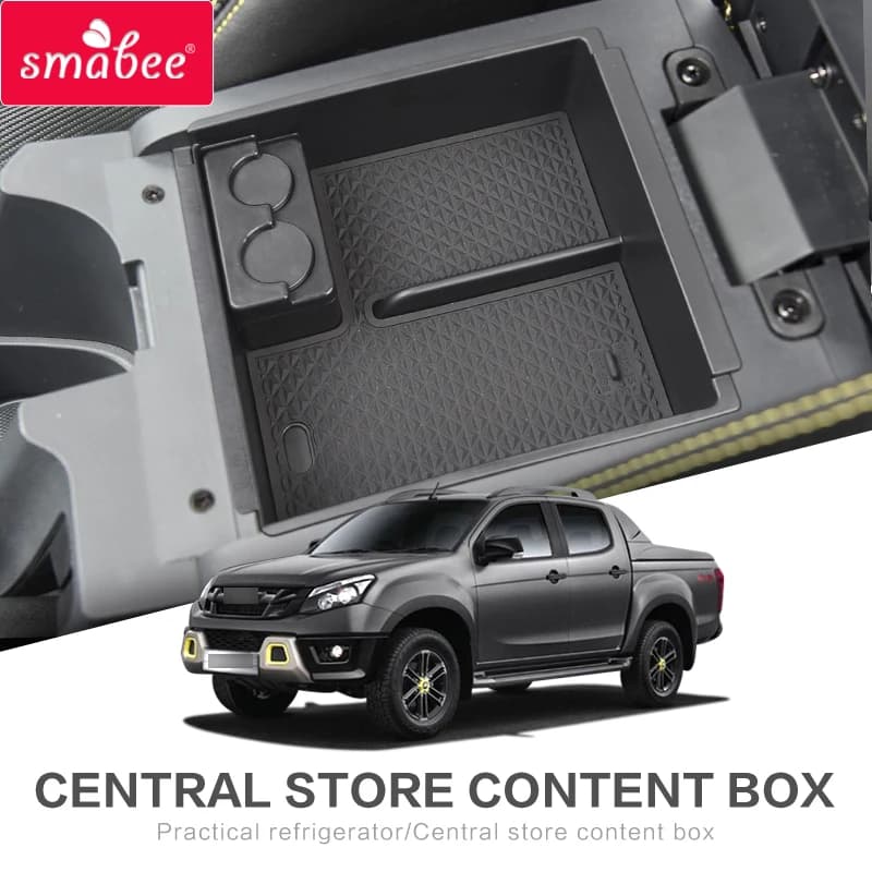 Scatola bracciolo centrale per auto per Isuzu D-Max MU-X 2012 - 2020 MUX DMAX accessori interni stivaggio riordino Console Organizer nero