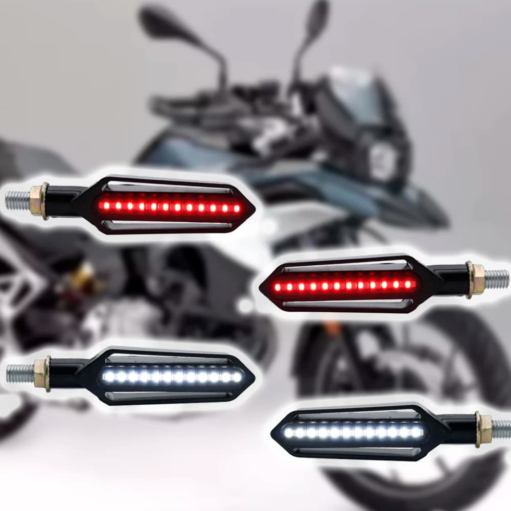 Accessori moto Indicatore di direzione Indicatore acqua corrente Illuminazione Indicatori DRL bianchi Lampeggiatori Lampada freno tremolante