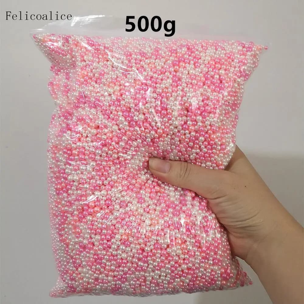 500g 2.5-5mm Perla di Riempimento Per Trasparente/Fluffy Fango Box Giocattoli Per Bambini Melma Palline FAI DA TE Kit Accessori Forniture Divertente Modellazione di Argilla