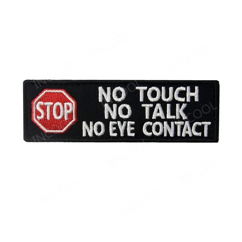 Patch per ricamo NO TOUCH NO TALK SERVICE Patch per cani Appliques toppe ricamate per imbracatura gilet cani