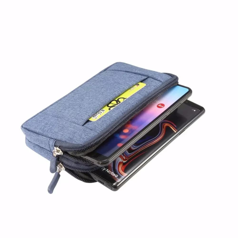 Denim Dual Two Pouch Belt Clip Phone Case For iPhone 16 15 Plus 14 13 12 Pro Max,Xiaomi Redmi Note 11 Men Tool Waist Bag Holster