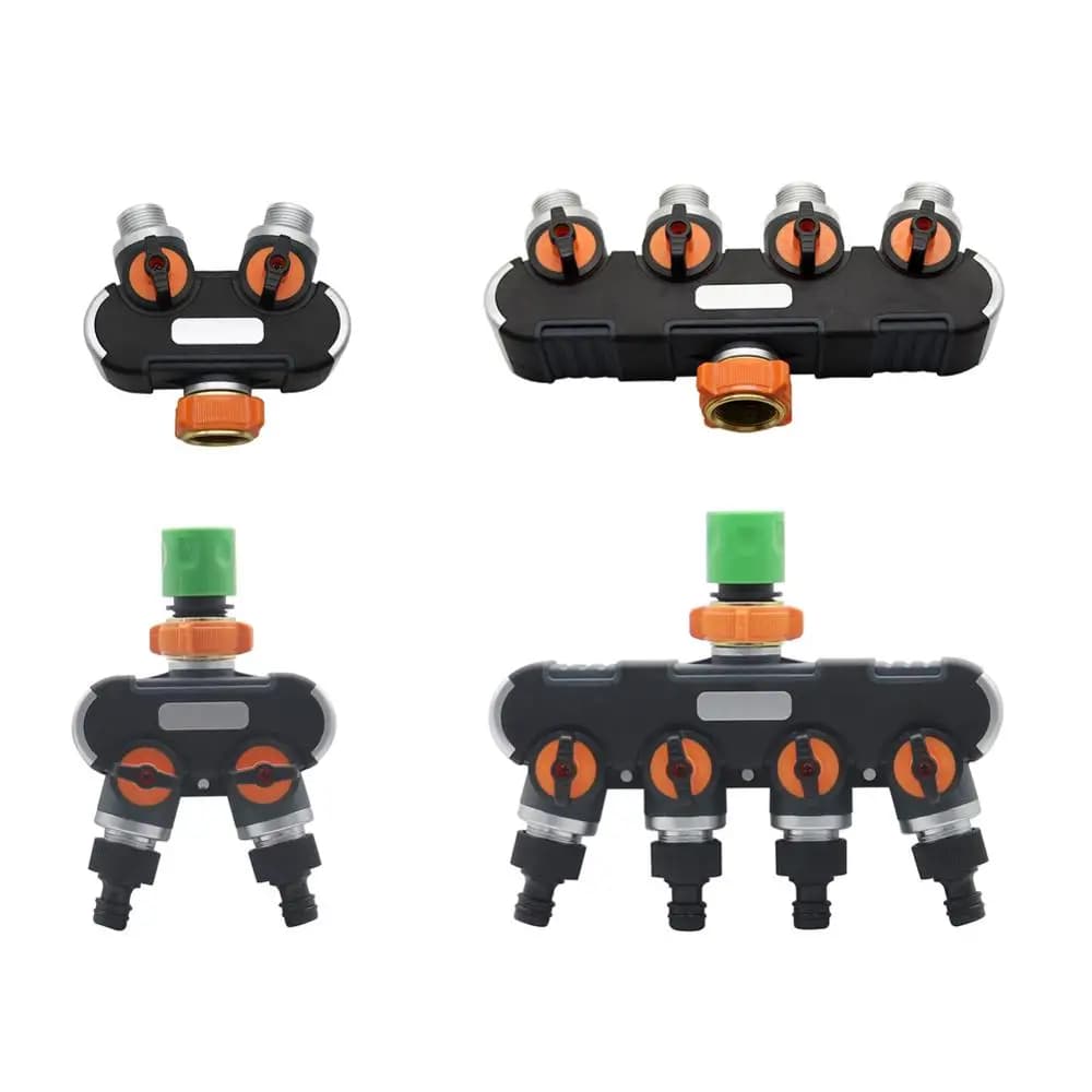 Valvola di irrigazione da giardino splitter per rubinetto dell'acqua rubinetto e rubinetto per esterni divisorio per acqua da 3/4 "giardino distributore di irrigazione a 2 vie/4 vie