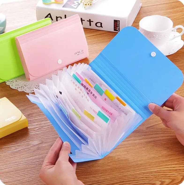Cartella portadocumenti multistrato in plastica A6 Organizer per File a fisarmonica borsa porta documenti di prova in carta espandibile