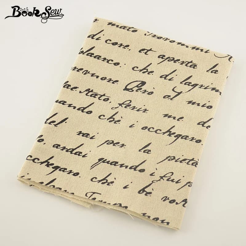 Booksew tessili per la casa tessuto di lino in cotone parole Design materiale per cucire Tissu tovaglia borsa per cuscino cuscino per tende Zakka CM