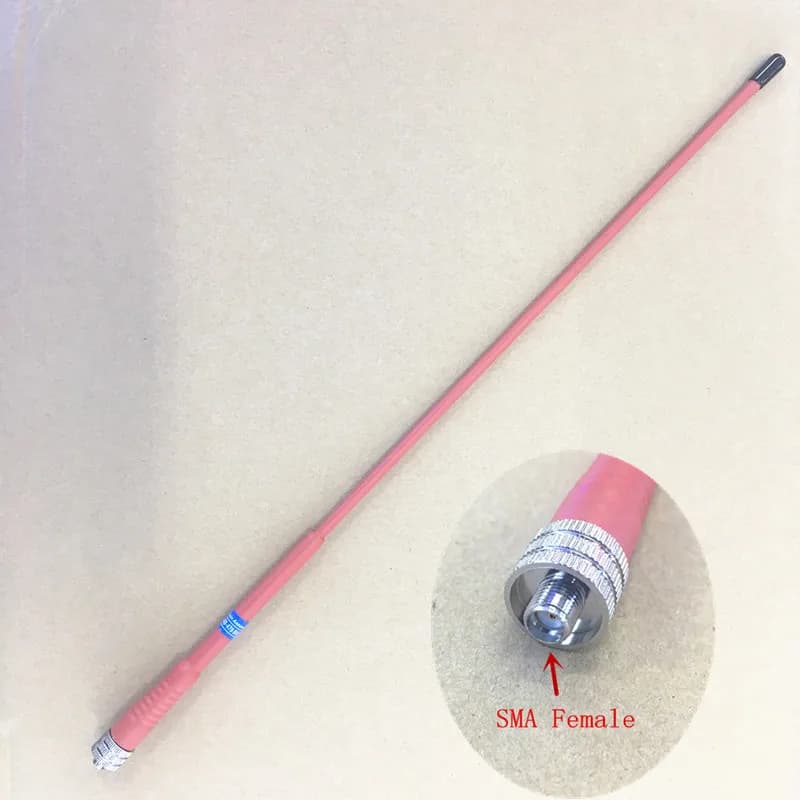 Rosso Lungo Frusta Flessibile UHF 400-470 mhz Sma Femmina Antenna Ad Alto Guadagno per Kenwood Baofeng Wouxun TYT Puxing TDX ecc walkie talkie