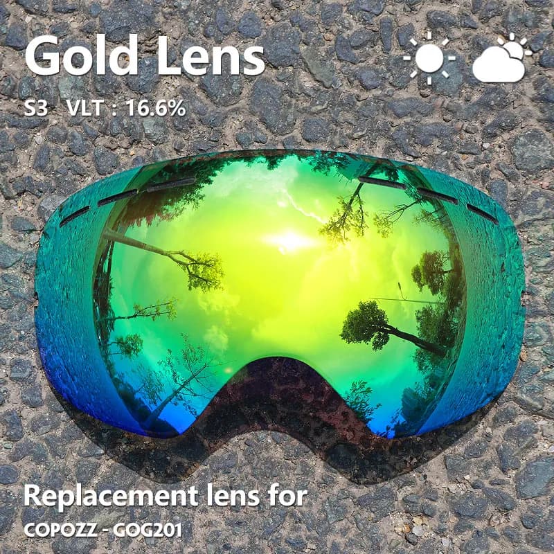 Sunny Cloudy Lens per occhiali da sci GOG-201 antiappannamento UV400 grandi occhiali da sci sferici occhiali da neve lenti per occhiali (solo lente)