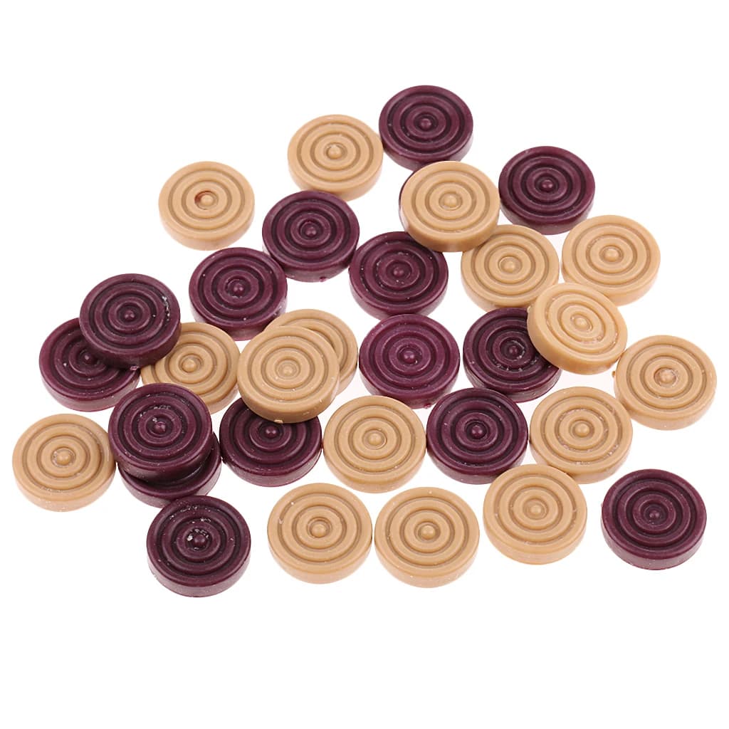 32 pezzi 15mm disegni, dama e backgammon pezzi degli scacchi per bambini Carrom gioco da tavolo apprendimento al coperto campeggio all'aperto escursionismo