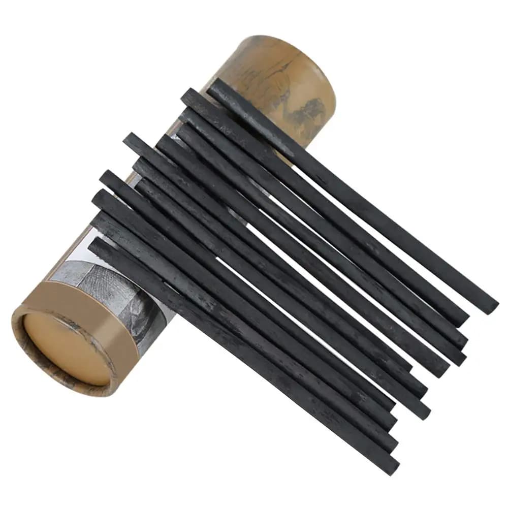 XRHYY 25Pcs 135CM Natural Willow Non-Toxic Medium Soft Round Thin Charcoal Stick Vine Sketch Charcoal Pencils For Sketch Drawing