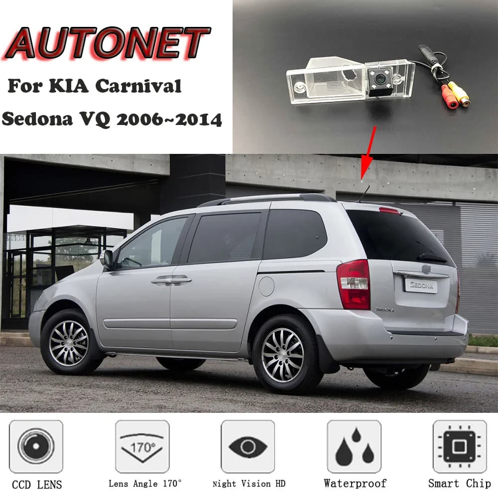 AUTONET Telecamera posteriore di backup per KIA Carnival/Sedona VQ 2006 ~ 2014 Visione notturna/telecamera targa/telecamera di parcheggio
