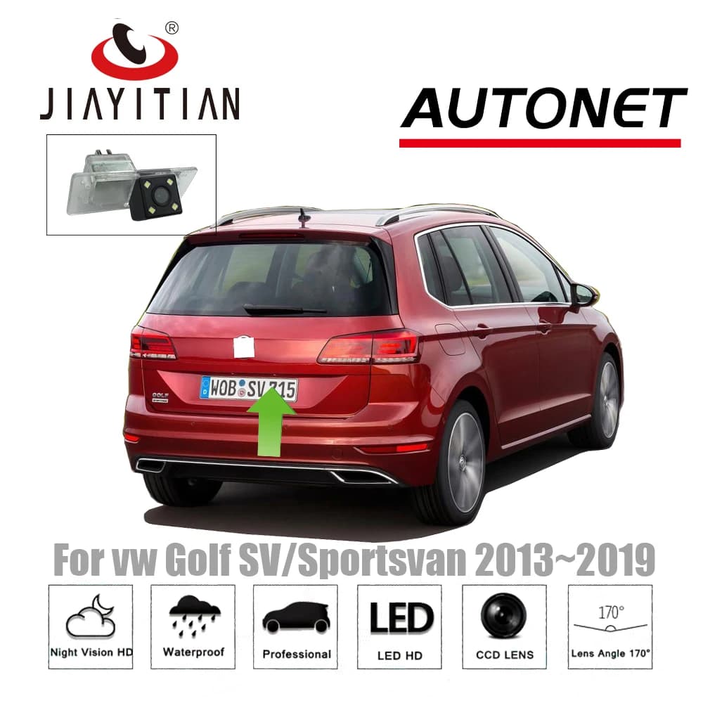 JIAYITIAN Telecamera posteriore per VW Golf Sportsvan golf SV 2013 ~ 2019 2018 2017/Camera di backup/Visione notturna ccd/Telecamera targa