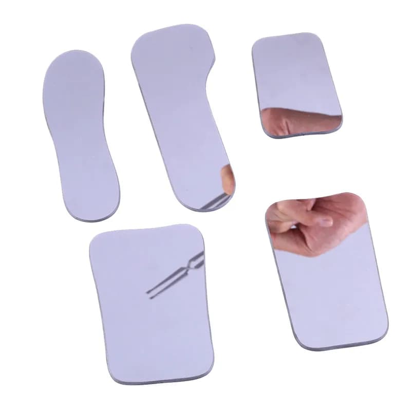 Set di 5 Specchietti Dentali Ortodontici a Doppia Faccia per Fotografia Dentale, Strumenti Odontoiatrici in Vetro