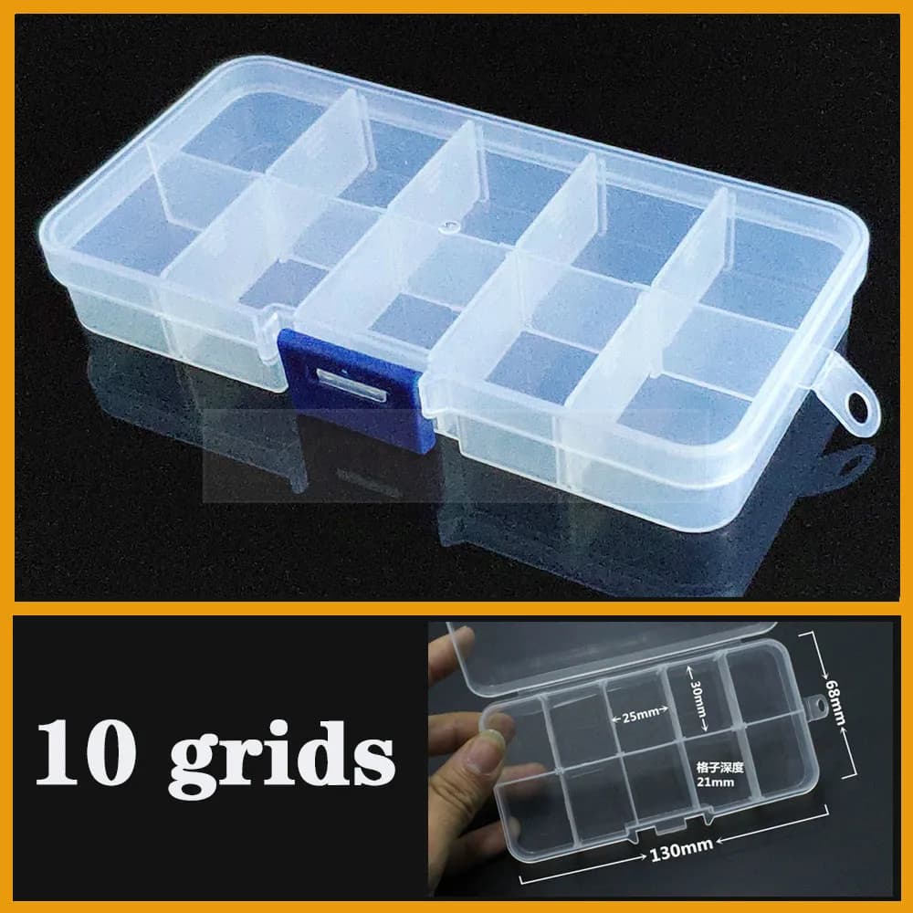 Contenitore 10 griglia scatola di plastica pratico scomparto regolabile custodia per gioielli custodia per viti custodia per Display Organizer