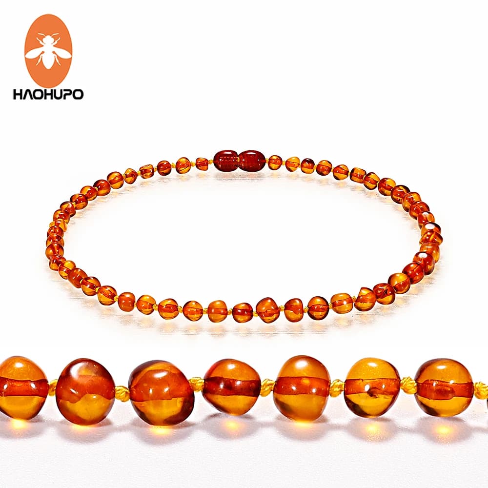 HAOHUPO 100% authentic amber 6 styles polished amber necklace for women gifts for adults handmade natural jewelry baltic birthday gifts