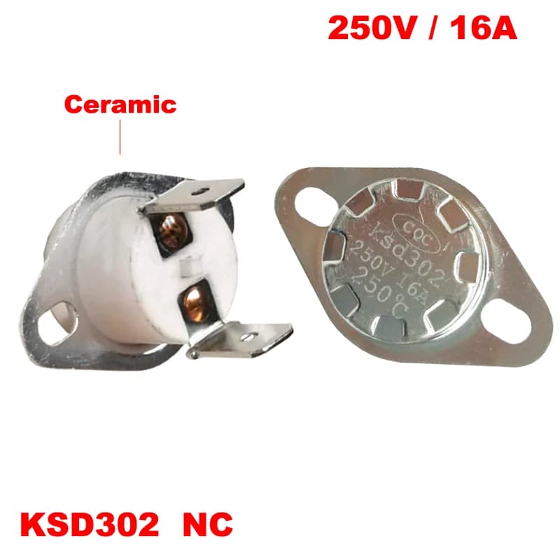 160 170 175 180 185 190 200 gradi KSD302 16A 250V Ad Angolo Retto Normalmente Chiuso NC Ceramica Themostat Temperatura interruttore di controllo