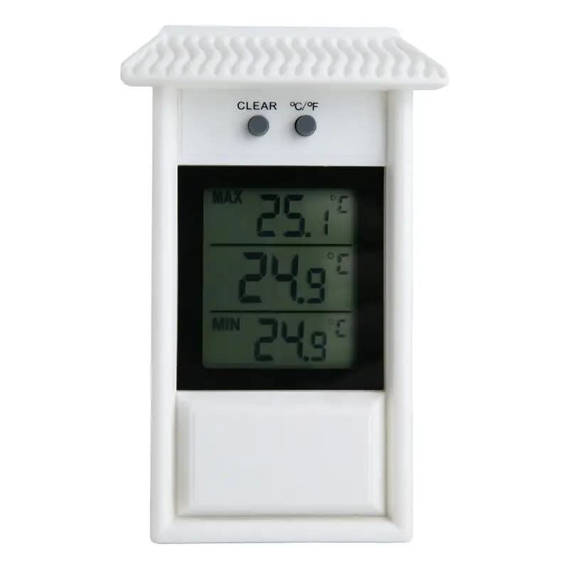 Termometro impermeabile da giardino Max Min Finestra esterna Frigorifero Misuratore di temperatura per serra Foro per gancio -20~50C Interruttore C/F