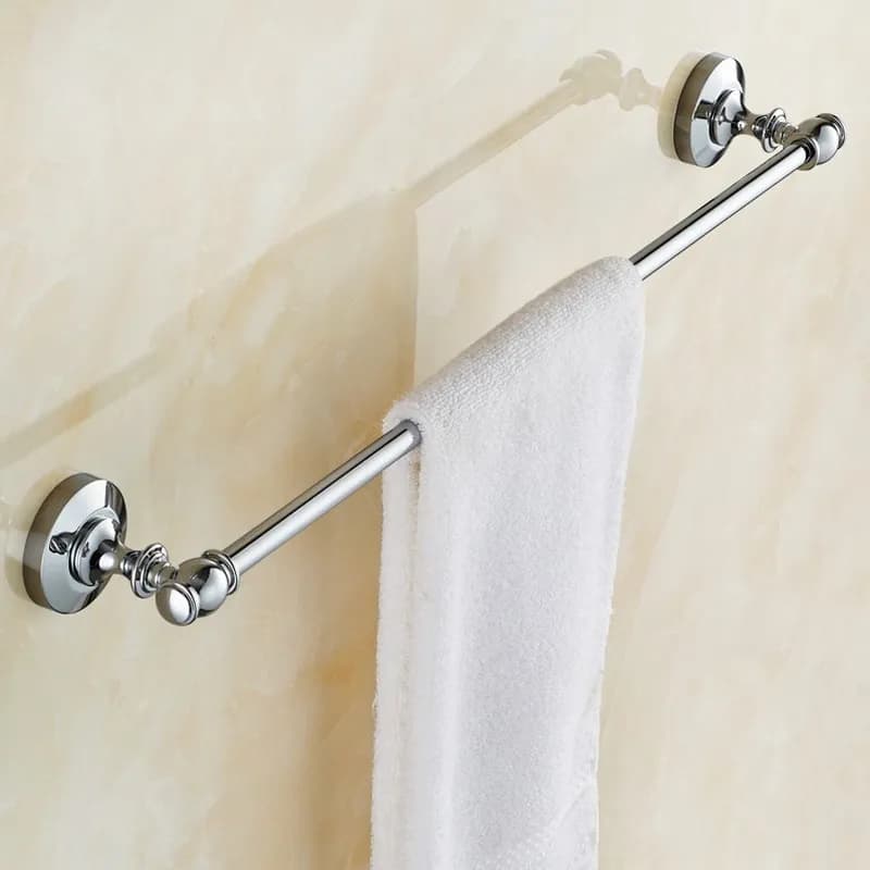 Barra di tovagliolo di Bagno Cucina Portasciugamani Cromo Lucido Singola Asciugamano Rails Bar Fissato Al Muro del Tovagliolo Supporto Ferroviario KD566