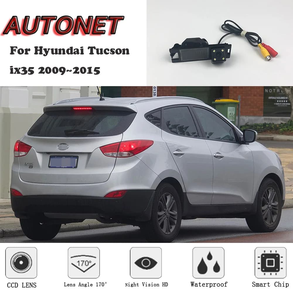 AUTONET Telecamera posteriore di backup per Hyundai Tucson ix35 2009 2010 2011 2012 2013 2014 2015 Telecamera targa per visione notturna RCA