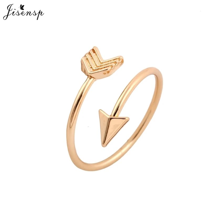 Jisensp Anello con freccia piccola in ottone color oro alla moda Anelli di gioielli da sposa carini per le donne Regalo di Capodanno Anelli con dita regolabili