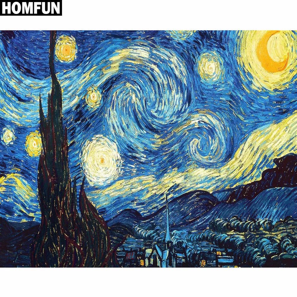 HOMFUN Full Square/Round Drill 5D DIY Diamond Painting "Van Gogh landscape" Embroidery Cross Stitch 5D Rhinestone Home Decor