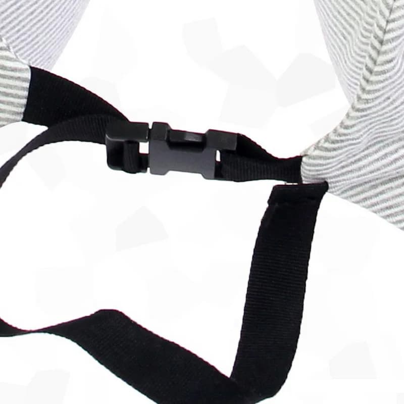Cuscino da viaggio a forma di U con supporto lombare e strisce, in memory foam a lento ritorno, per poggiatesta, ufficio e auto