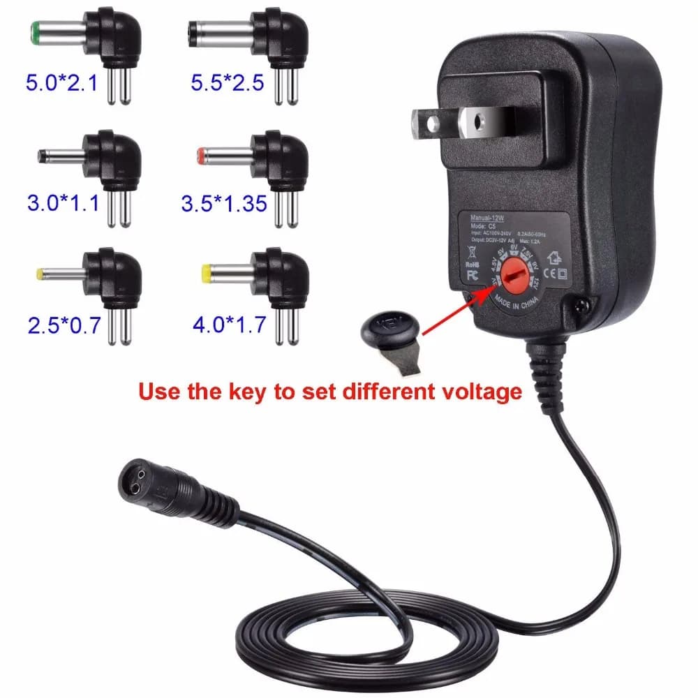 US/EU/UK SPINA 12W Spina Adattatore di Alimentazione Universale Multi Tensione 3V 4.5V 5V 6V 7.5V 9V 12V AC DC Caricatore di Alimentazione 3V-12V