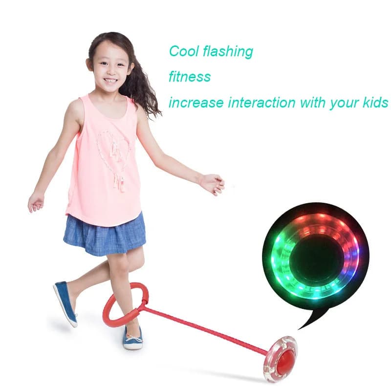 Incandescente Palle Che Rimbalzano Un Piede Lampeggiante Skip Palla Corda Per Saltare Sport Palla Altalena Per Bambini di Fitness di Giocare Divertenti Giocattoli di Intrattenimento