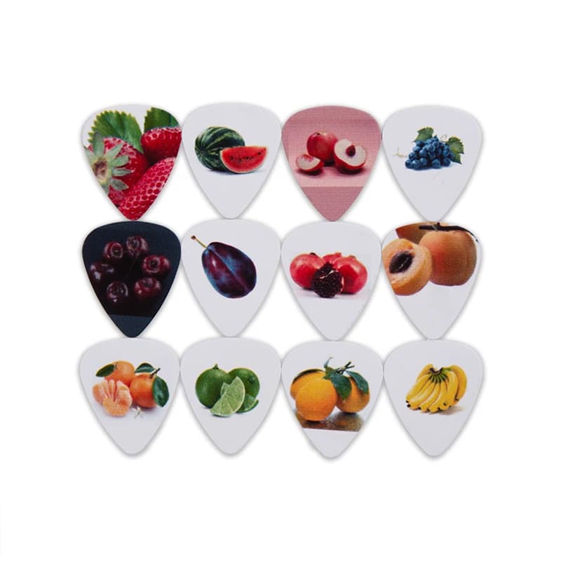 SOACH 10 pz/lotto 0.46/0.71/1.0mm accessori plettri per chitarra frutta/plettri per chitarra acustica/basso Guitarra/ukulele paddle Parts