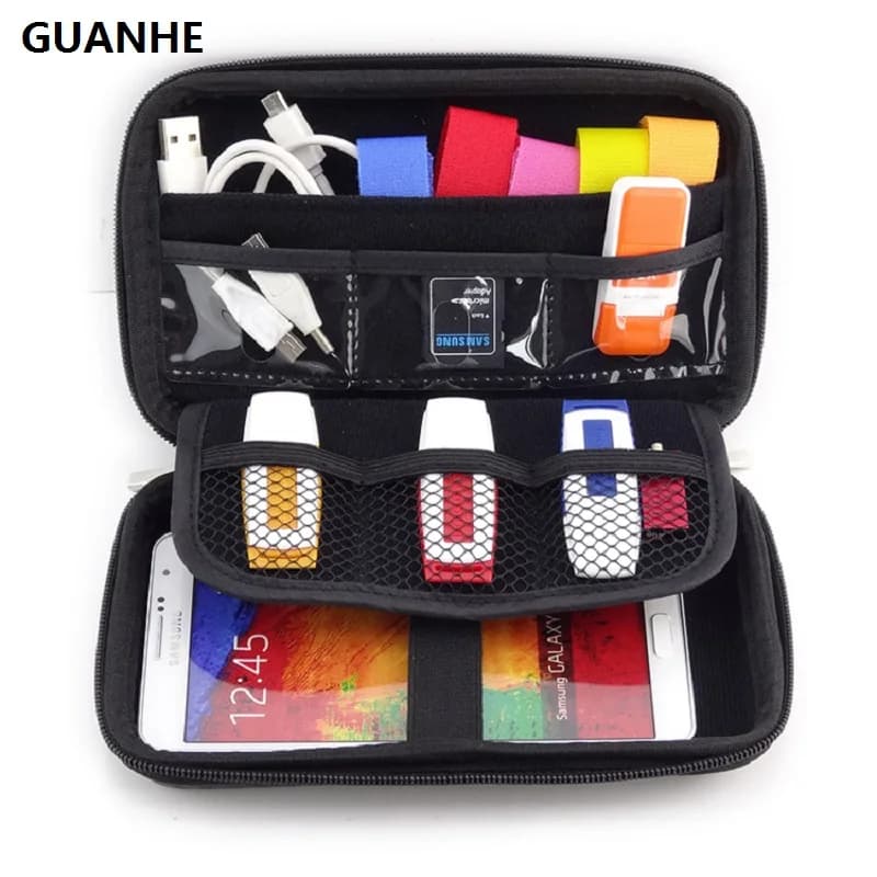 GUANHE Custodia da 2,5" per disco rigido esterno/Borsa organizer per cavi elettronici/fotocamera/Custodia per HDD portatile Mp5/Power Bank