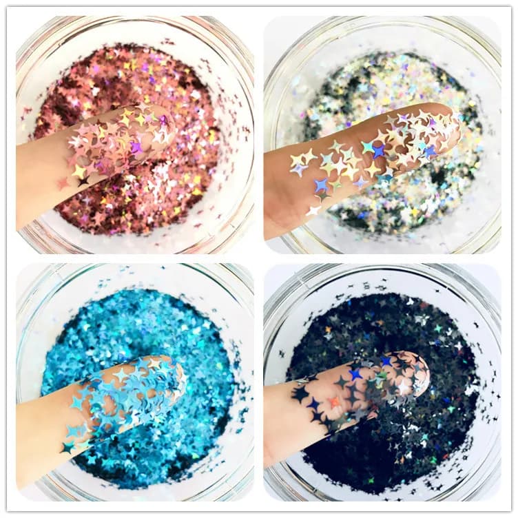 10g/20g Star Glitter Fai Da Te di Cristallo Melma Forniture Ultra-sottile Fette Unghie Punte di Arte Scatola di Accessori decorazione Giocattoli Per I Bambini