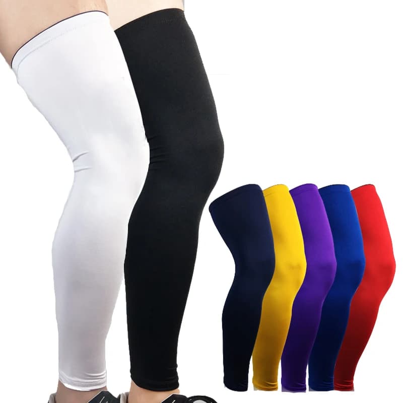 1 pz Super elastico basket ginocchiera supporto tutore calcio gamba polpaccio coscia compressione manica sicurezza sportiva