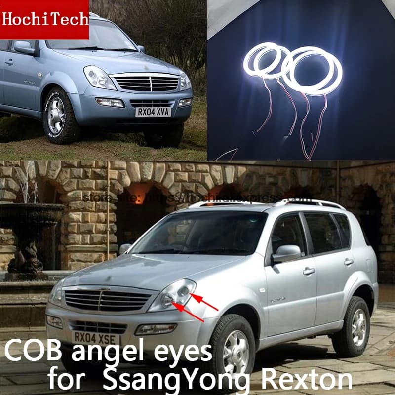 Per Ssangyong Rexton 2003 2004 2005 COB Led day Light White Cob Led Angel Eyes Ring Error Free Ultra bright