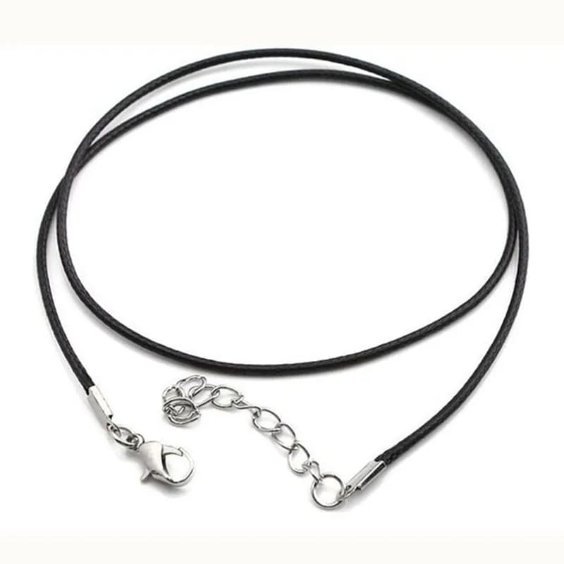 NK697 Hot 2.0mm Chiusura String Nero PU Cordoncini in pelle Collana di corda per le donne Catena fai da te Accessori per il collo Risultati dei gioielli