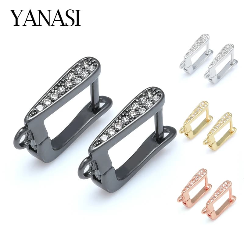 Wholesale Earring Jewelry Making Accessory DIY Findings Hoop with Micro Pave High Quality Clear CZ Jewellery Making Supplies