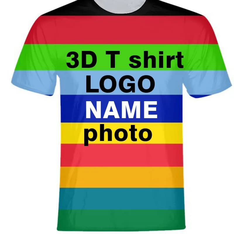 3D youth t shirt male free custom made name number logo text photo unisex shirt flags college university print clothes