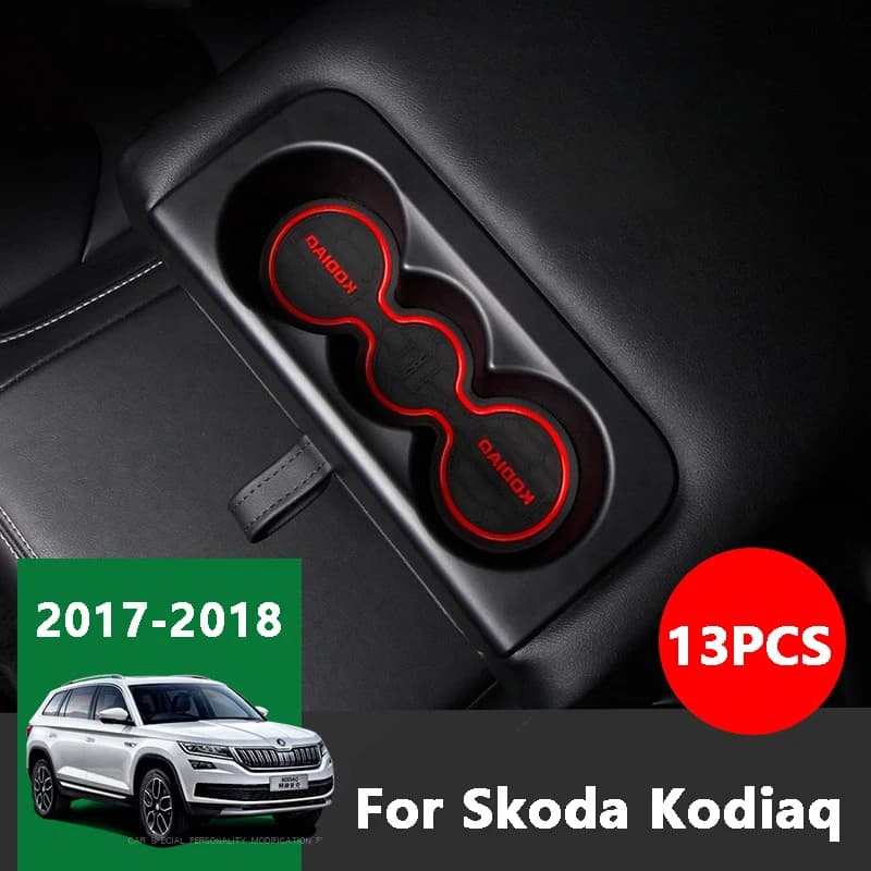 Per Skoda Kodiaq 2017 2018 tappetino in gomma Car Door Groove Gate slot Mat tappetino antiscivolo tappetino per tazza s Sticker accessorio per la decorazione d'interni