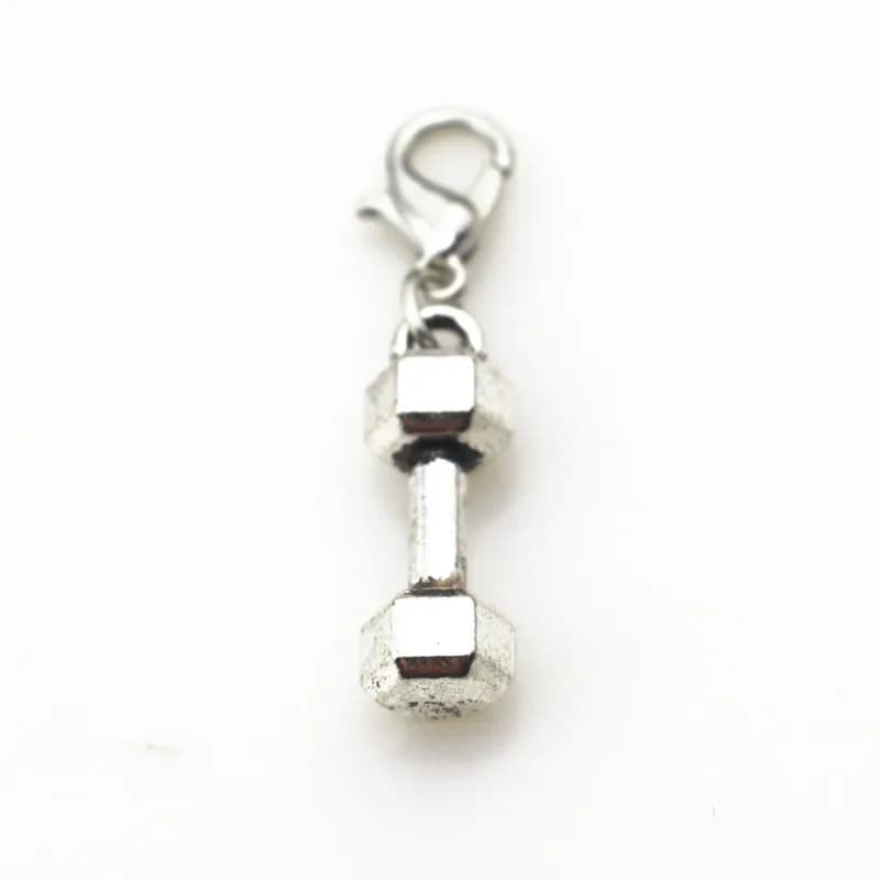 20 pz/lotto Silves Manubri ciondola charms sport moschettone fascini per braccialetto/pendente ciondoli appesi accessorio dei gioielli