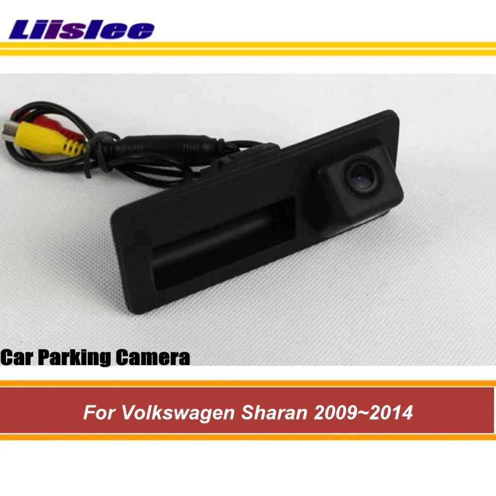 Telecamera posteriore integrata nella maniglia del bagagliaio per VW Sharan 2009-2014, telecamera di retromarcia HD CCD 1/3 per portellone posteriore.