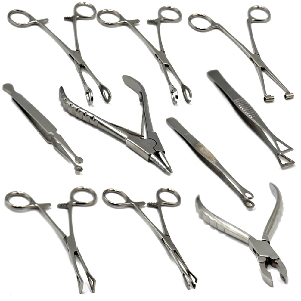 1Pc Acciaio Chirurgico Apertura Chiusura Ago Morsetto A Sfera Pinza Different Forma Aperta Pinzette Piercing Professionale Strumento di Puntura