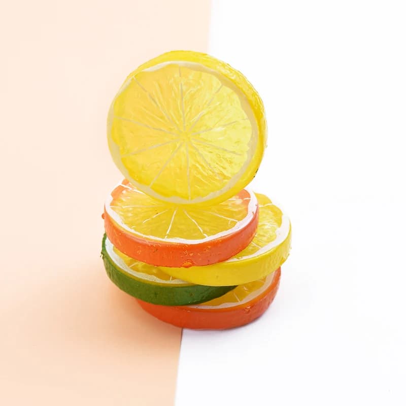 5 pcs artificial plastic lemon plants fake children's toys for refrigerator diy sewing products for home new year christmas decorations
