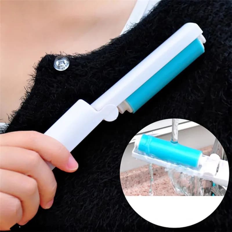Pieghevole statico abbigliamento elettrostatico lanugine rullo di rimozione della polvere vestiti portatili animali domestici pelo pelliccia spazzatrice spazzola detergente nave di caduta