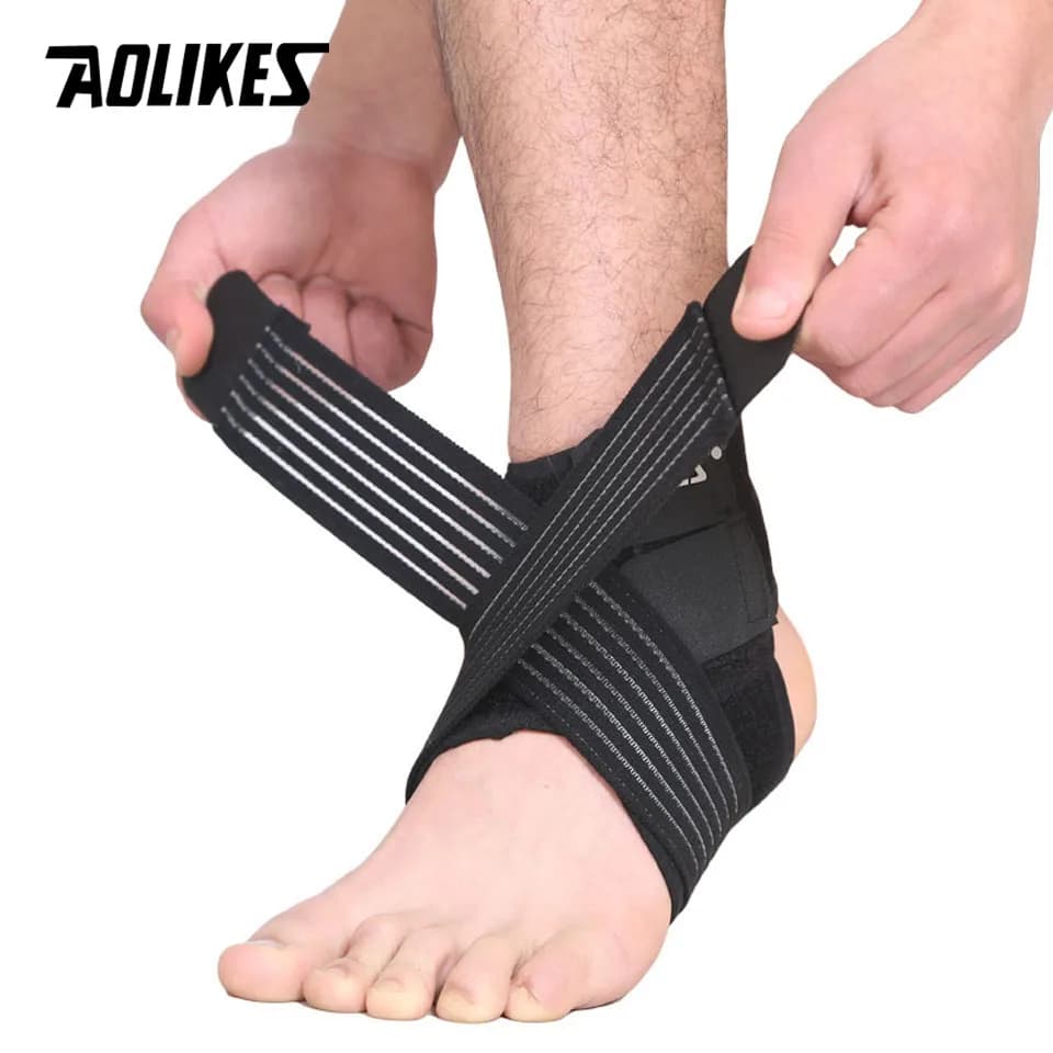 AOLIKES 1 paia Cinghia Elastica Supporto Della Caviglia Brace di Volano di Pallacanestro di Calcio Taekwondo Fitness Protezione del Tallone Attrezzature Da Palestra